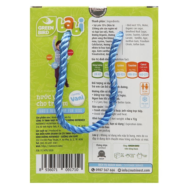 Yến Green Babi Nutrinest Hương Vani hộp 4 hũ - 17